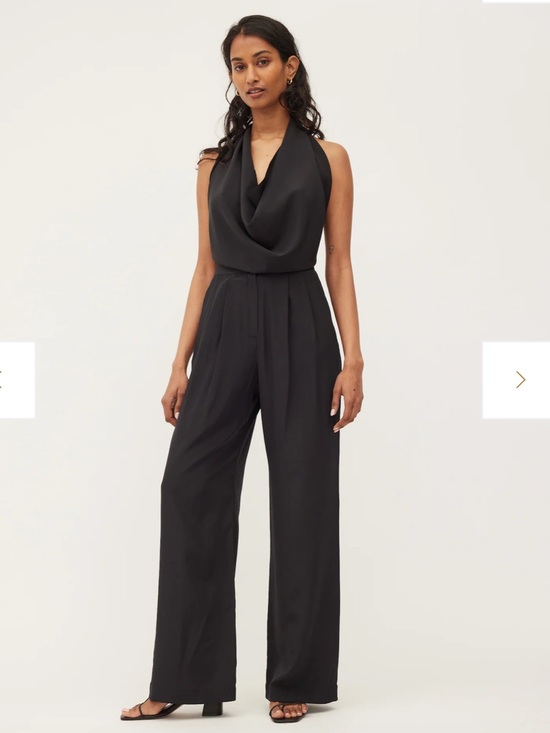 House of Harlow 1960 Pants - House of Harlow 1960: Black Draped Halter Wide-Leg pants set